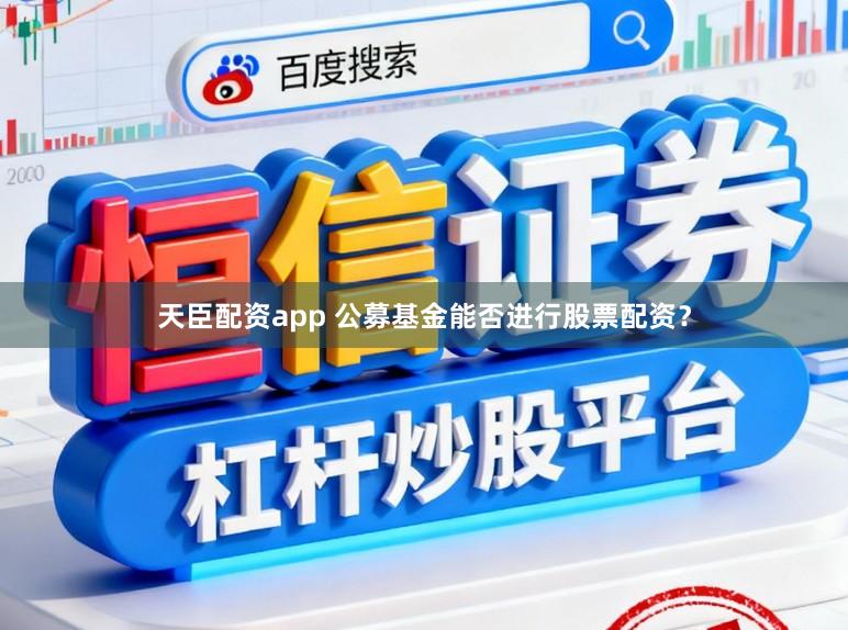 天臣配资app 公募基金能否进行股票配资？
